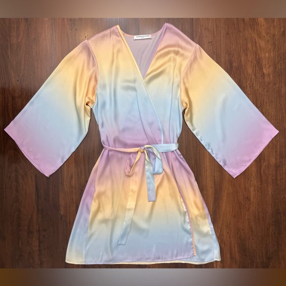 Amanda Uprichard Pastel Ombré Robe One Size Rare Bachelorette Trip Sorority Sexy - Picture 3 of 16